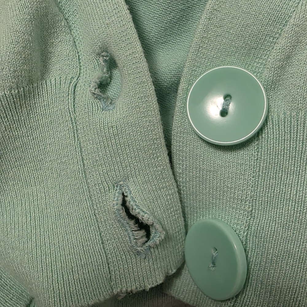 Floral Spring Dress with Mint Cardigan (Size: M) - Picture 10 of 13